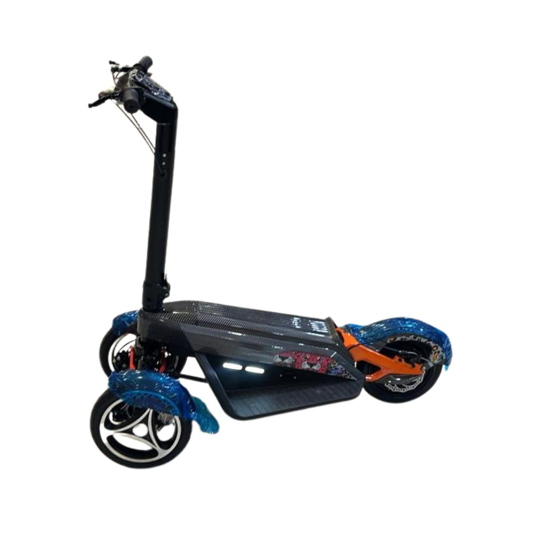 Black electric scooter for Adults with colourful accents