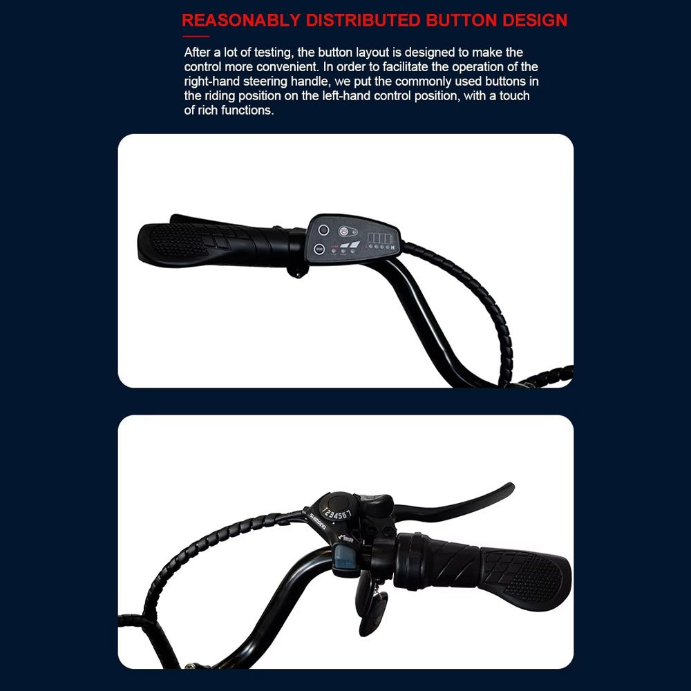Control handlebars with a reasonably distributed button design