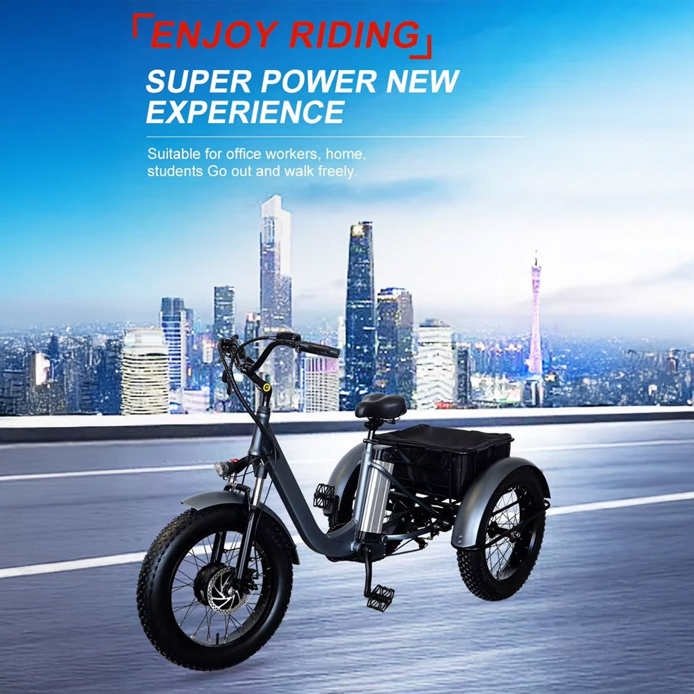 Electric tricycle with ENJOY RIDING