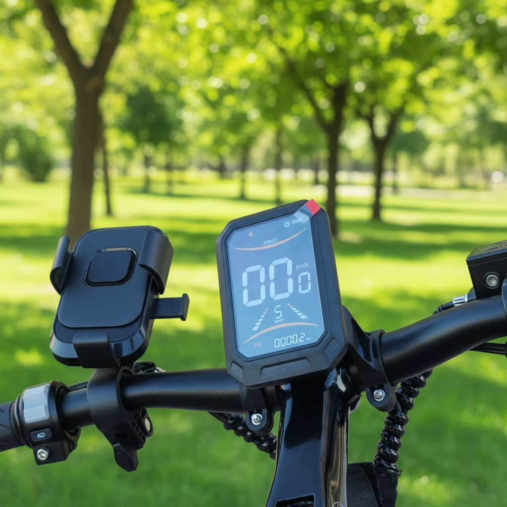 Digital display on a bicycle handlebar 
