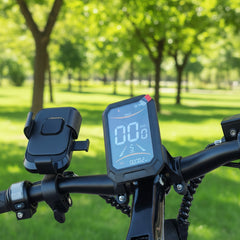 Digital display on a bicycle handlebar 