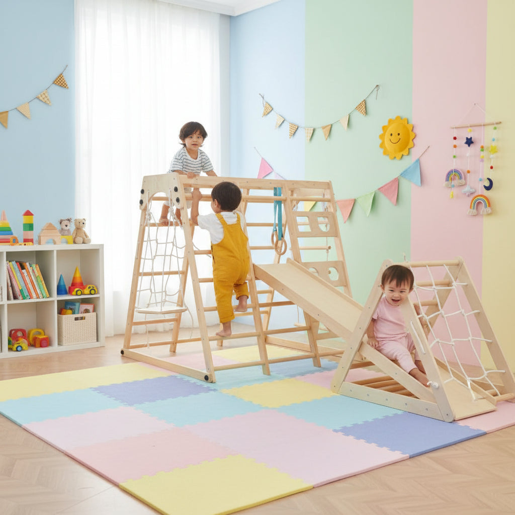 12 in 1 toddler playground with slide and swing for indoor play