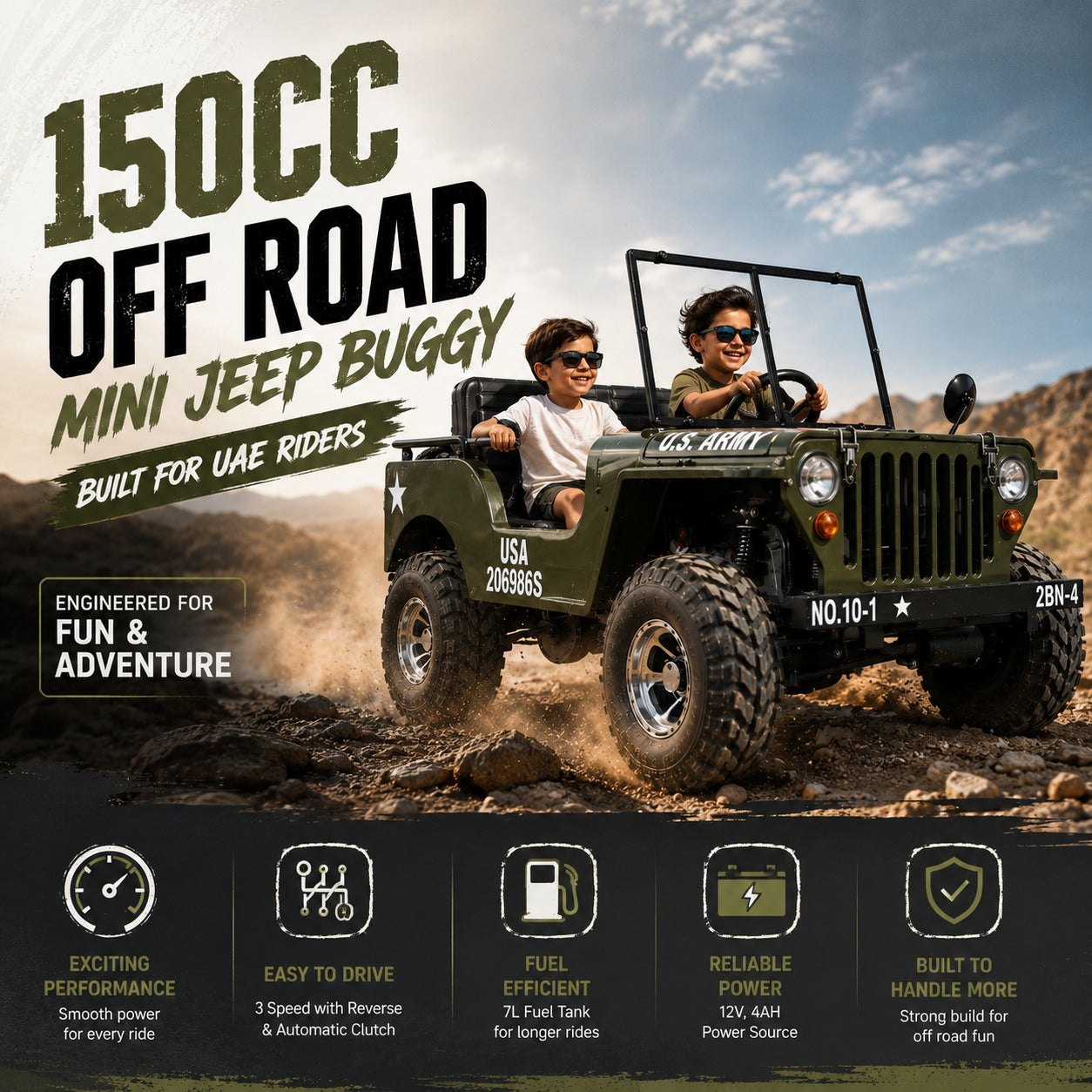 Mini Jeep Buggy 150CC Off Road UTV Fuel Buggy By Megawheels