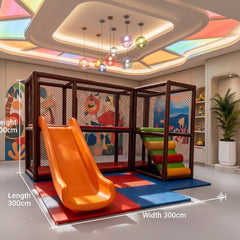 Indoor Adventure Playzone With Slide And Soft Play Area For Kids with Diemention 300 x 300 x 200 Cm