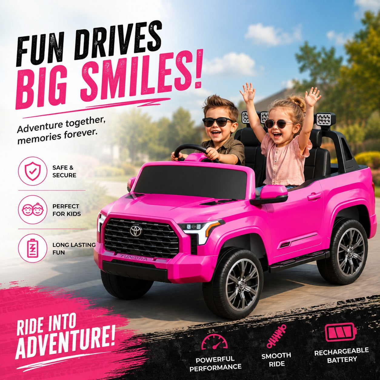 Megastar Licensed Toyota Tundra Ride-On Electric Car 12 V Battery with Remote Control