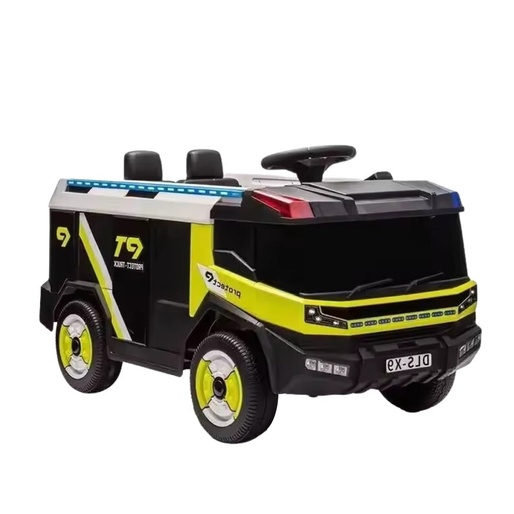 Megastar Ride on Car Fire Fighting Engineer Truck 12V Rc Electric Toys Car With Water Tank Gun Kids