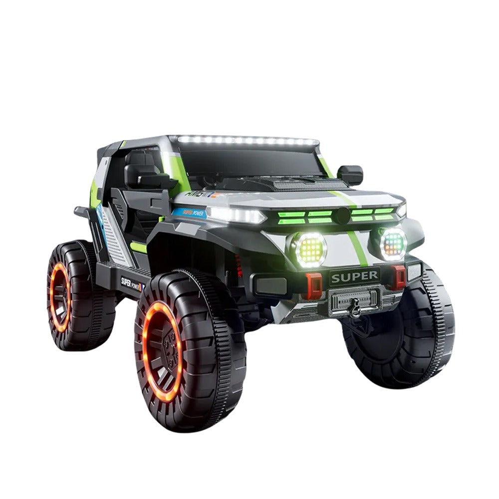 Green Toy truck with glowing lights