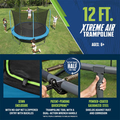Air Xtreme Trampoline 12 Ft, with Safety Net And Secure, High Bounce with Installation