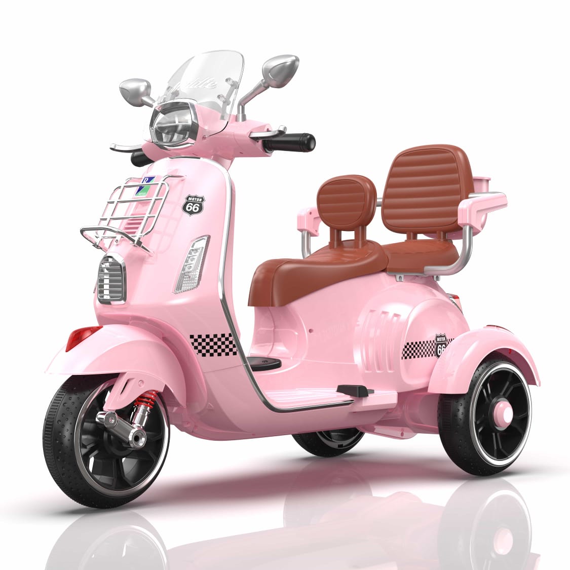 Megastar Ride on 12 v Bella Moto Duo Bike for 2 Kids with Parental RC