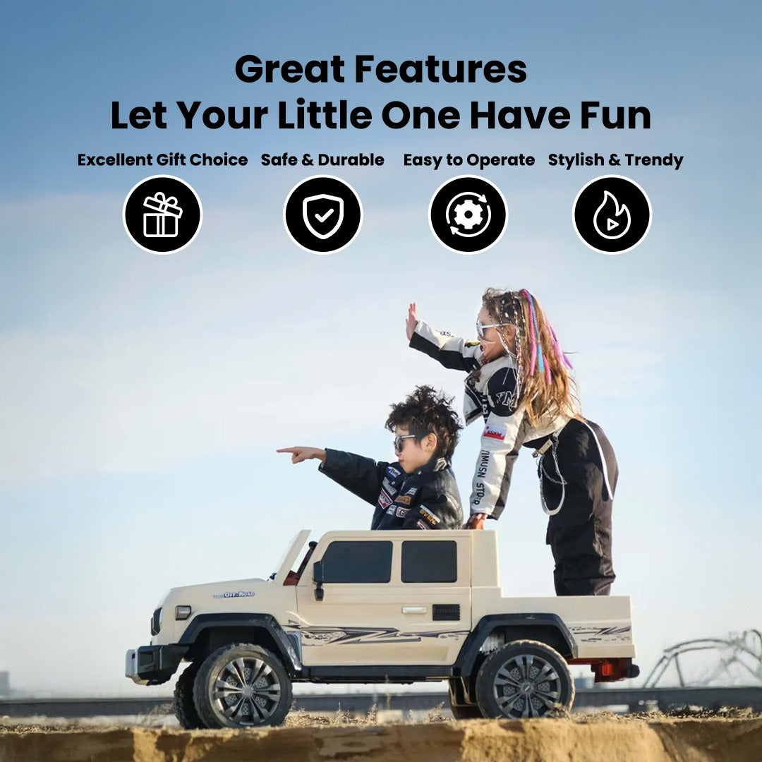 Megastar Electric Ride on 12 V Land Cruiser Style SUV Jeep 2 Seater With Openable Trunk