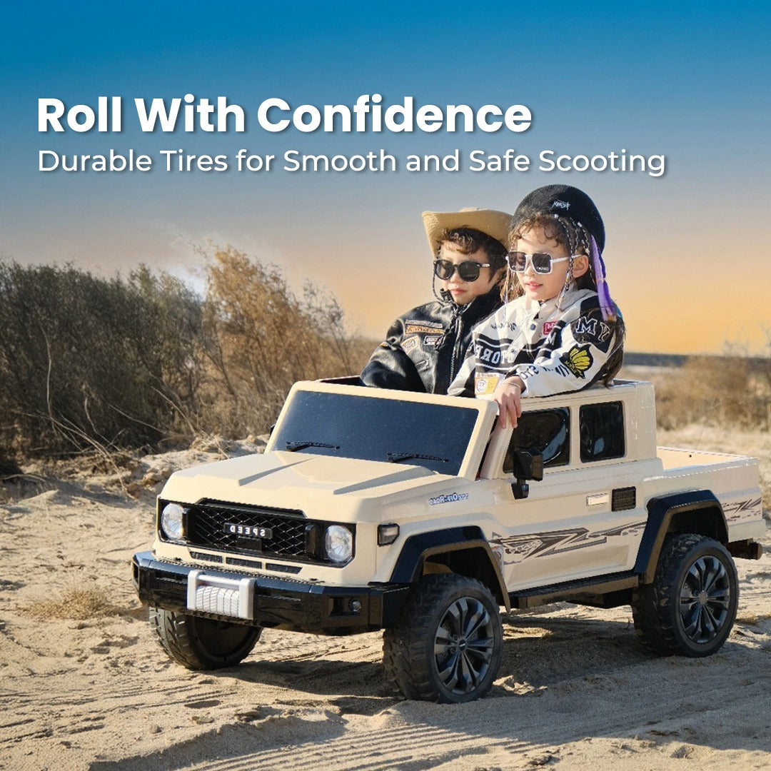 Megastar Electric Ride on 12 V Land Cruiser Style SUV Jeep 2 Seater With Openable Trunk