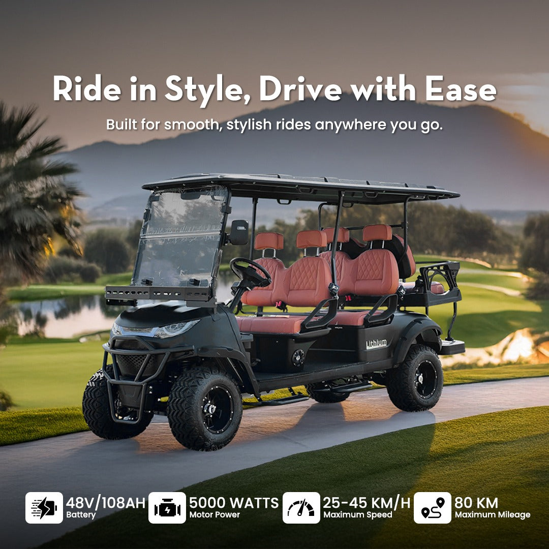 Megawheels Electric Golf Cart 4 + 2 Off Road Street and Lithium Battery With Warranty