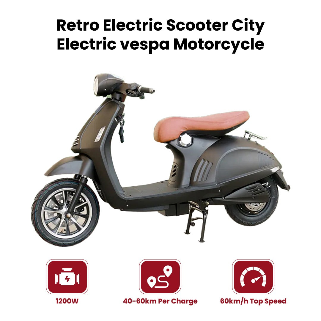 Megawheels  Sleek Vespa Picassio Style Electric Moped Scooter 60 V With Lithium Battery