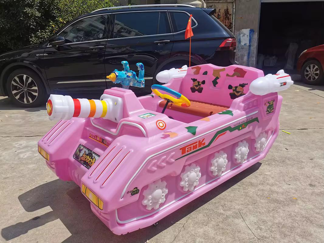 Kids ride on amusement park bumper Car