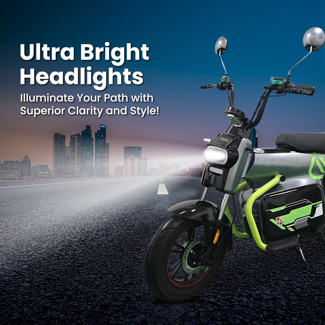 Motorcycle with ultra bright headlights at Rafplay