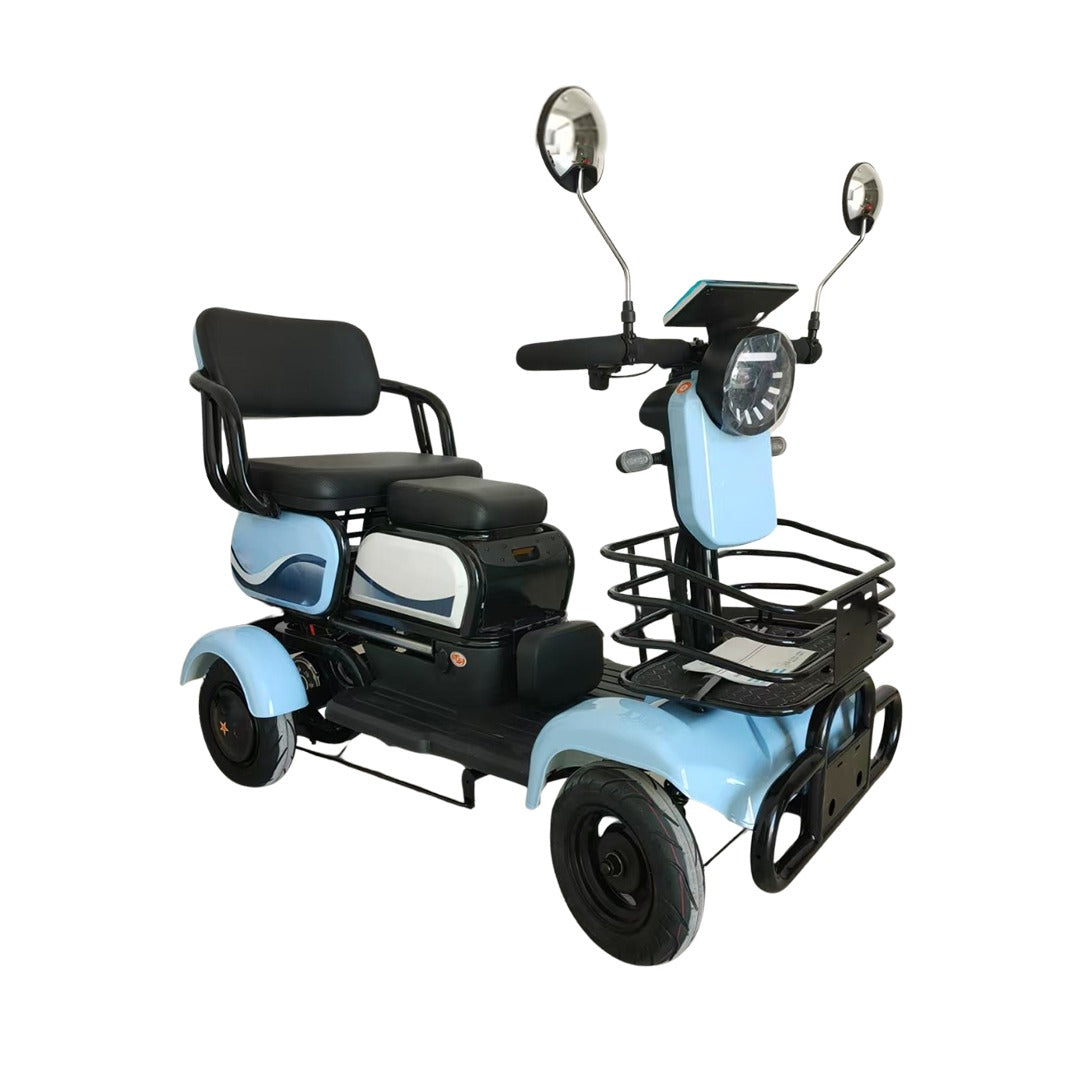 Megawheels Quad Family Senior Electric Scooter With 4 Wheels and Sliding Seats for Parent Child Grandparents 48 V