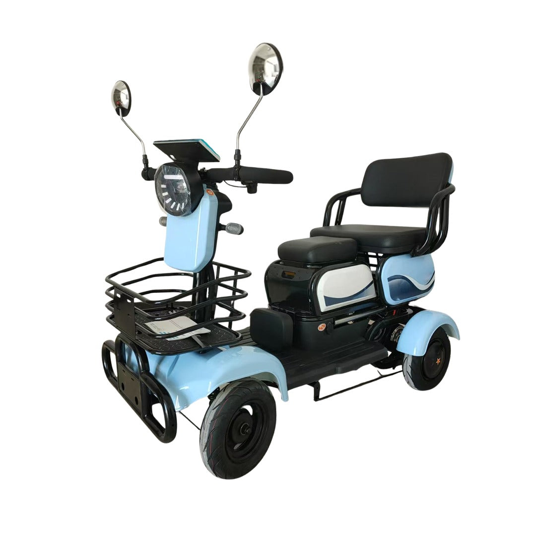 Megawheels Quad Family Senior Electric Scooter With 4 Wheels and Sliding Seats for Parent Child Grandparents 48 V
