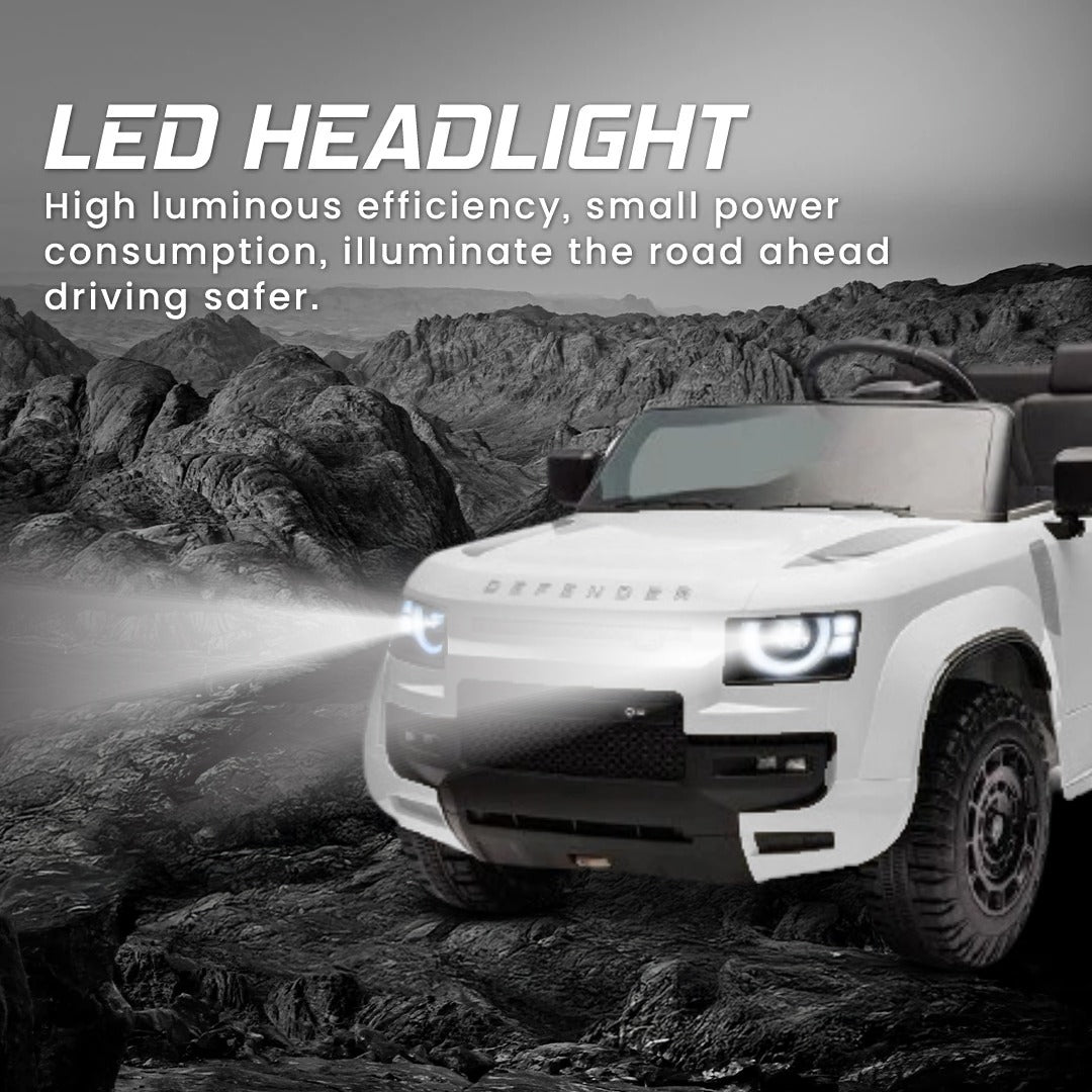 Megastar Licensed 12 v Land Rover Defender Octa Ride-On Electric Car for Kids with R/C & dual motors