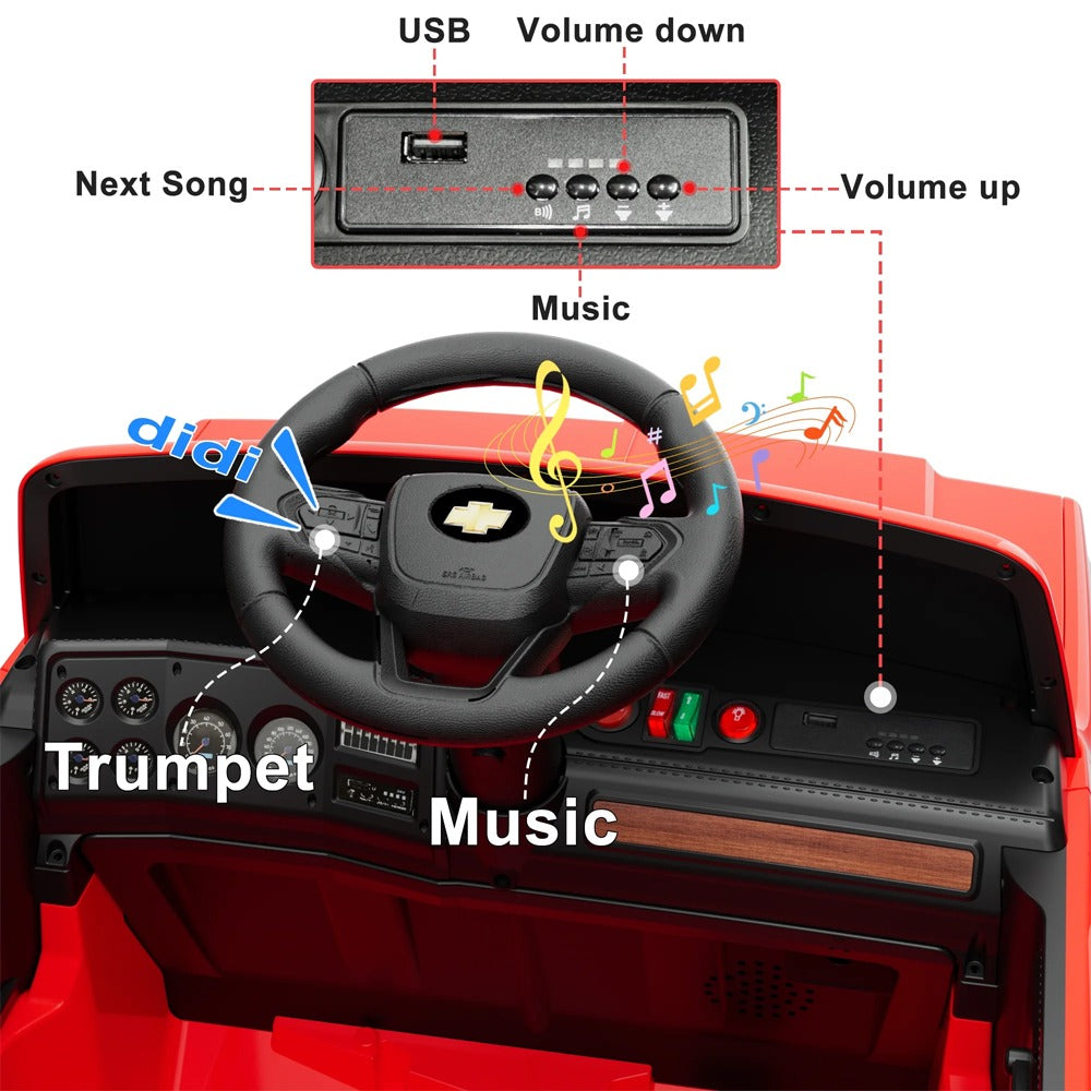 Megastar Chevrolet Cheyenne 24V 7Ah Electric Car for Kids 2 Seater Kids Ride on Car With Remote Control