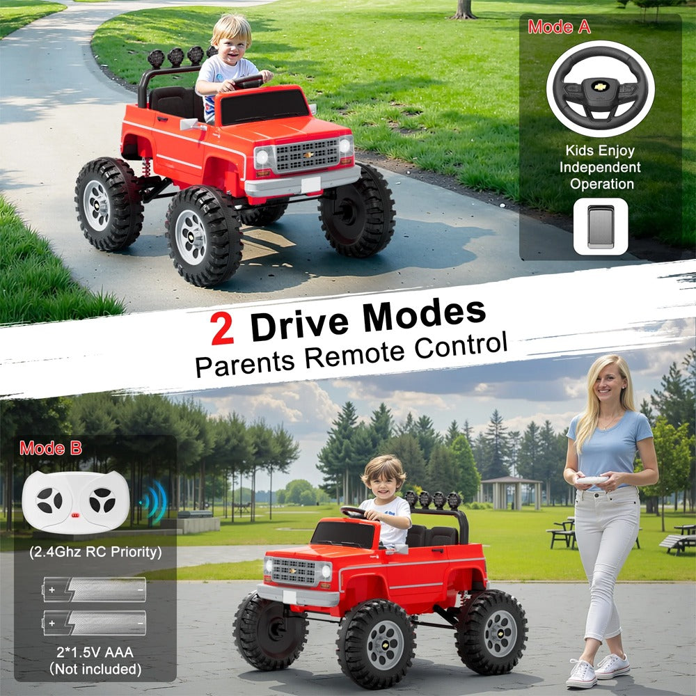 Megastar Chevrolet Cheyenne 24V 7Ah Electric Car for Kids 2 Seater Kids Ride on Car With Remote Control