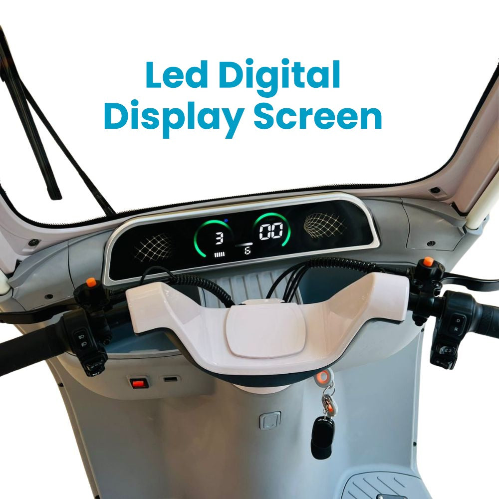 Led Digital Display Screen of Megawheels Electric Tricycle Scooter Enclosed back