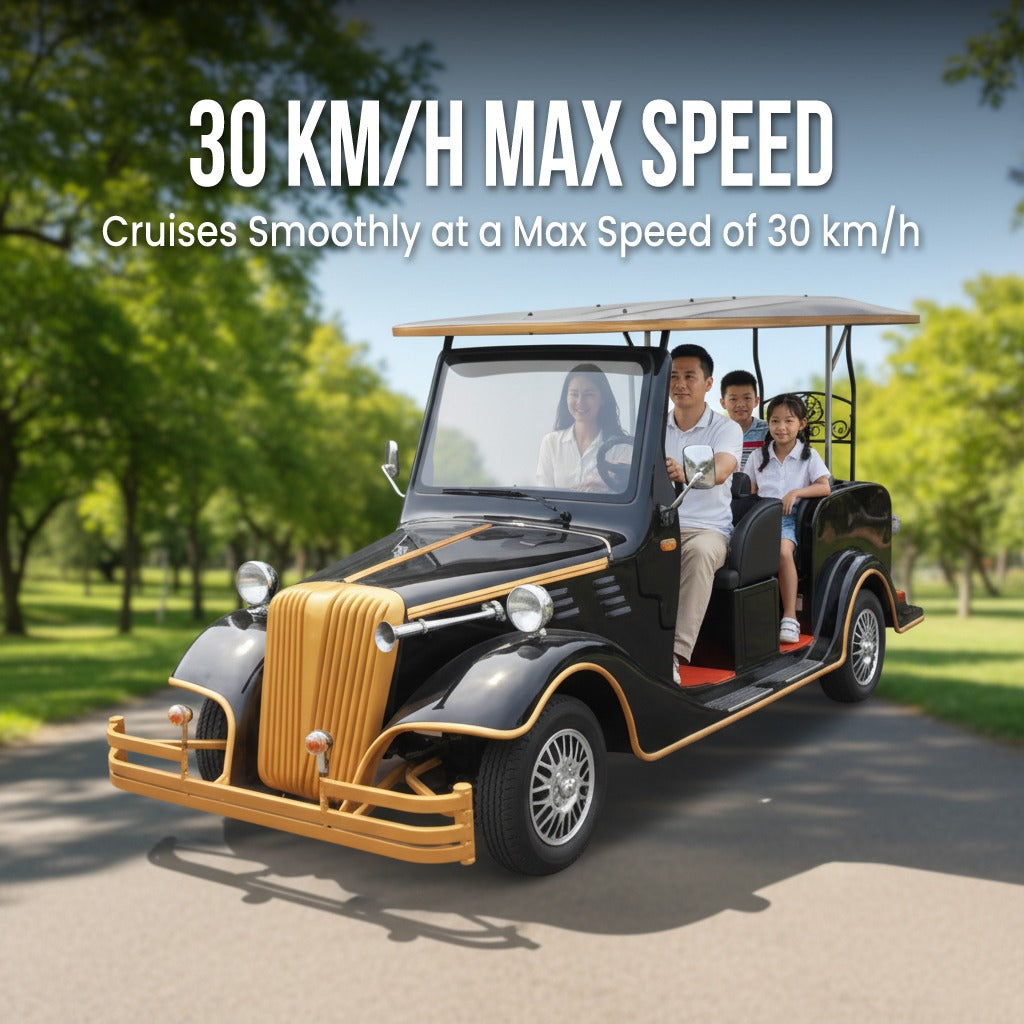 30 KM /h Max Speed of Megawheels Electric Golf Cart Classic Vintage