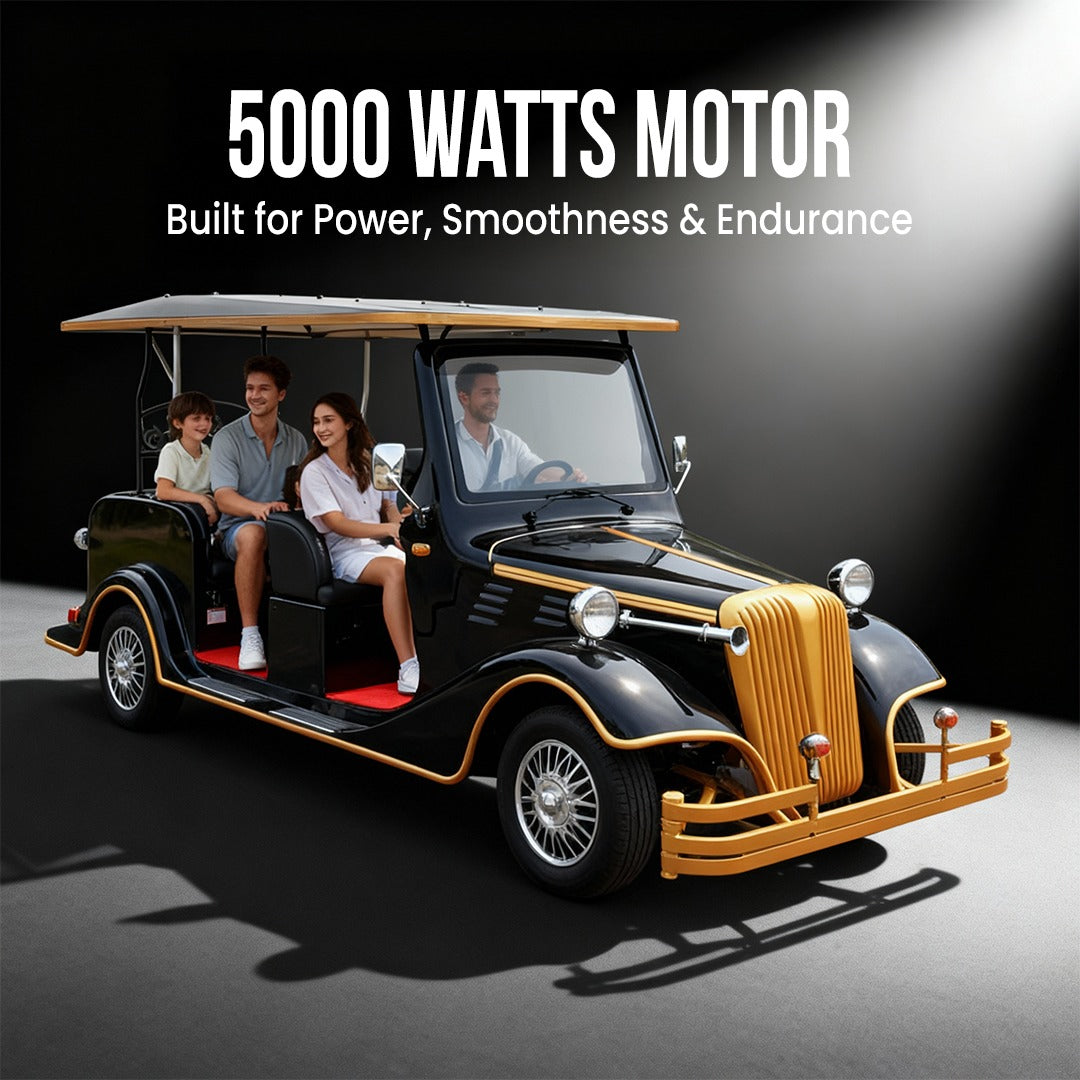 Vintage-style electric car with 5000 Watts Motor