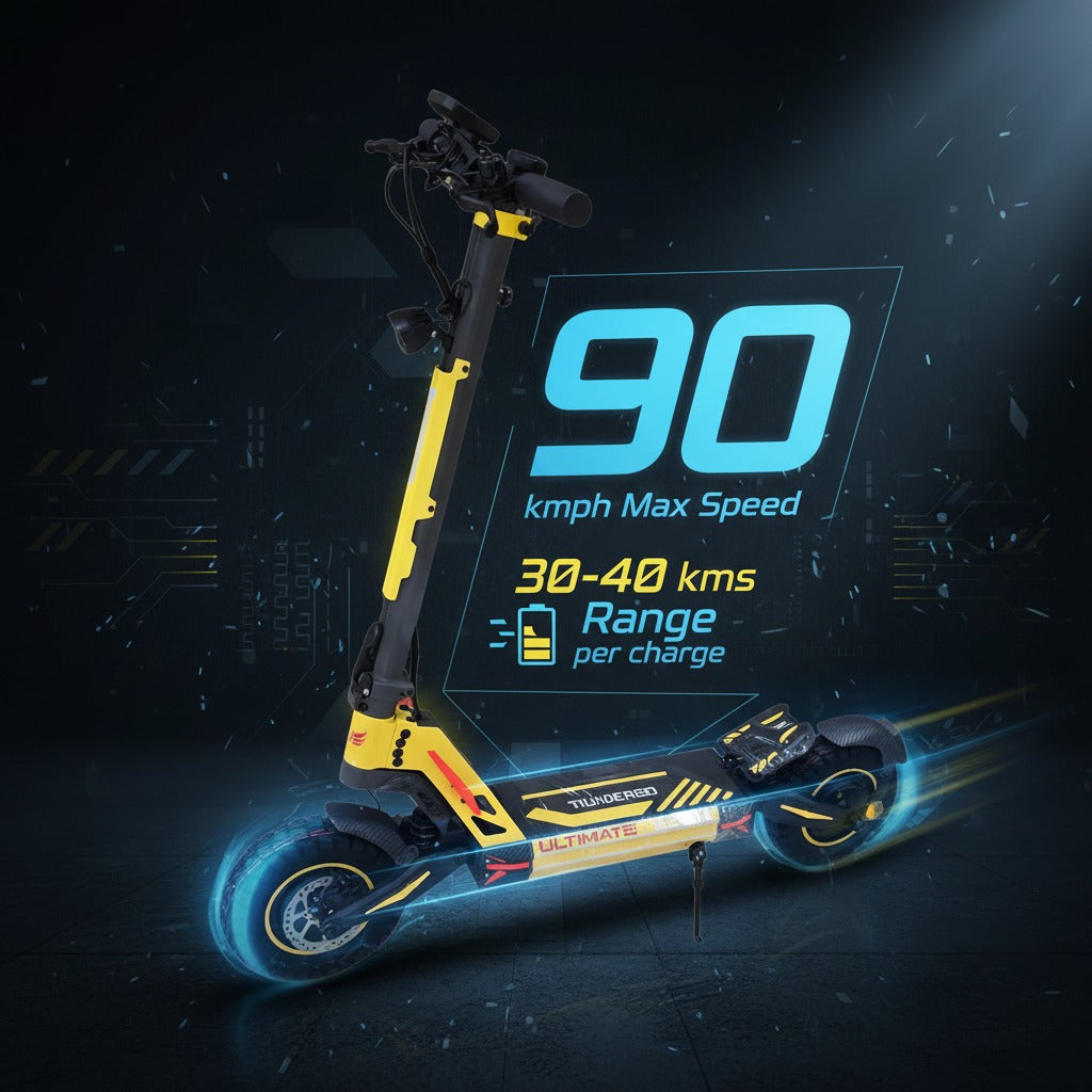 Electric scooter with 90 KM/h Max speed and 30- 40 range/Charge 