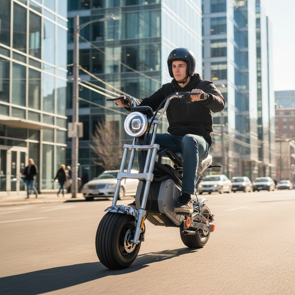 A person riding an Electric Runner Dirt Fat Bike With Fat Tyres