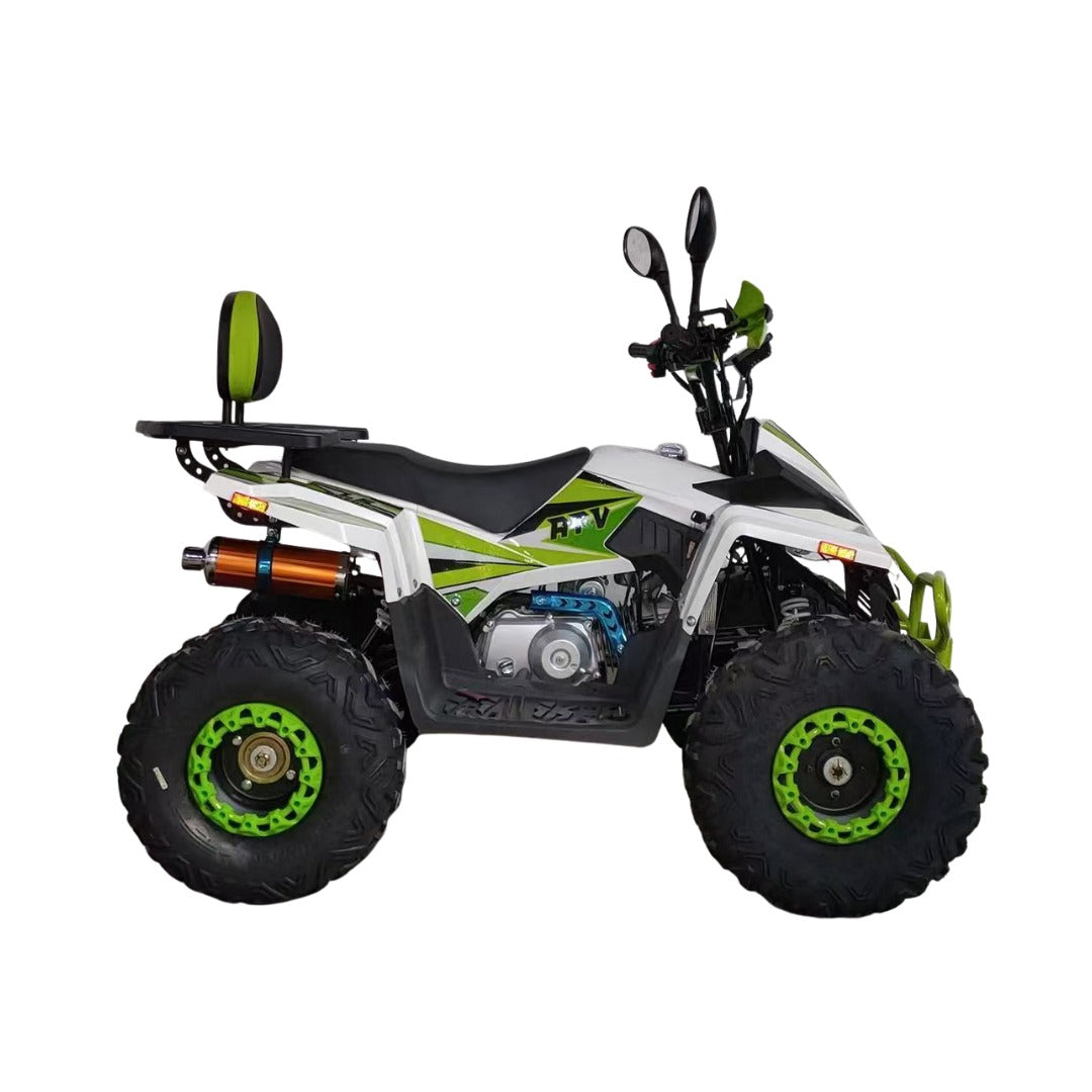 Side View Of Thunderbird Powerwheels ATV off Road Quad Bike