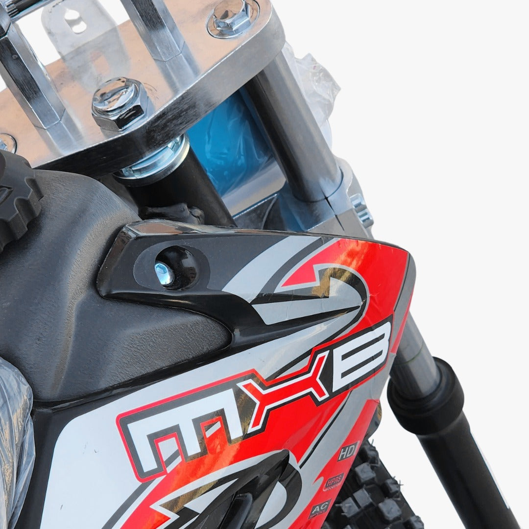 Close-up of a motorcycle suspension system