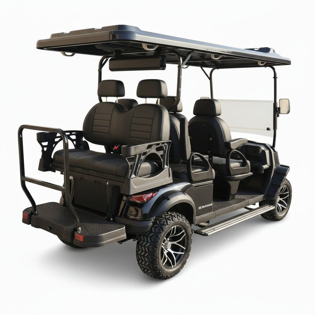 Back of Black Golf Cart 6 Seater