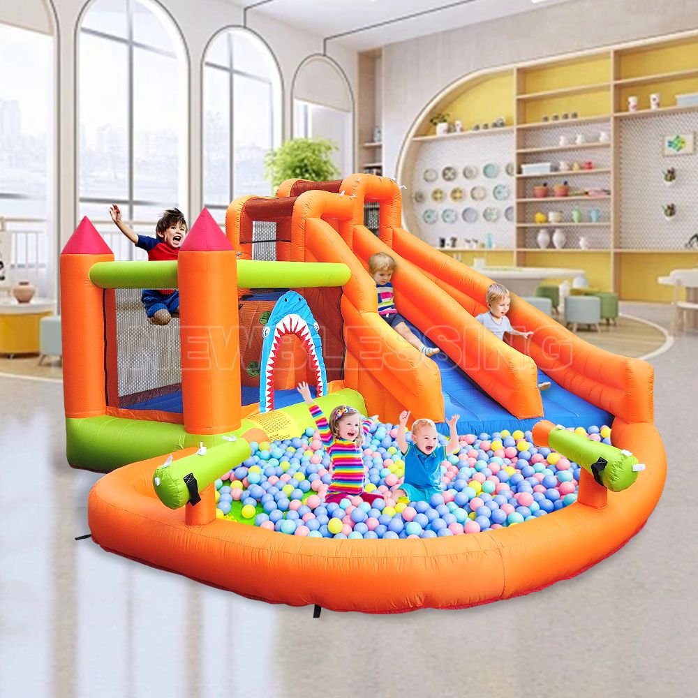 Kids Enjoy Inflatable Double Slide Splash Castle