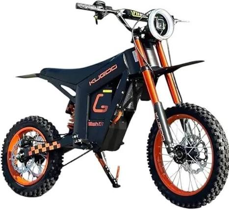Front View of Klugoo electric bike with orange accents