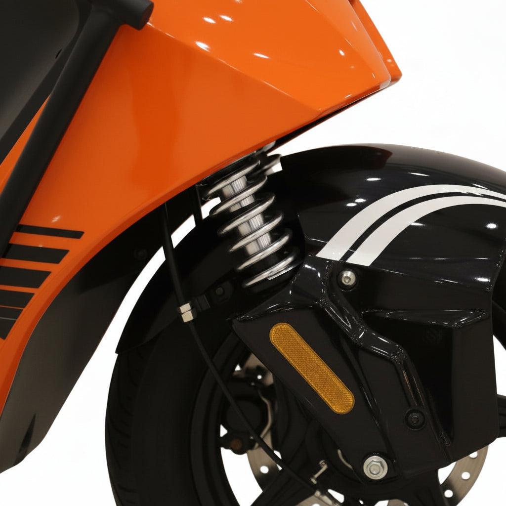 Close-up of the Shock Absorption  motorcycle