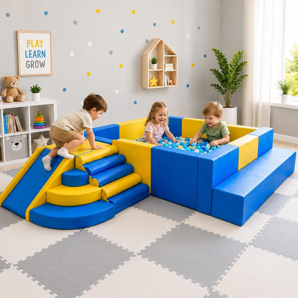 A Kids' Slide  and Soft Ball Pit Playset (L 350 W 240 H 60 cm)
