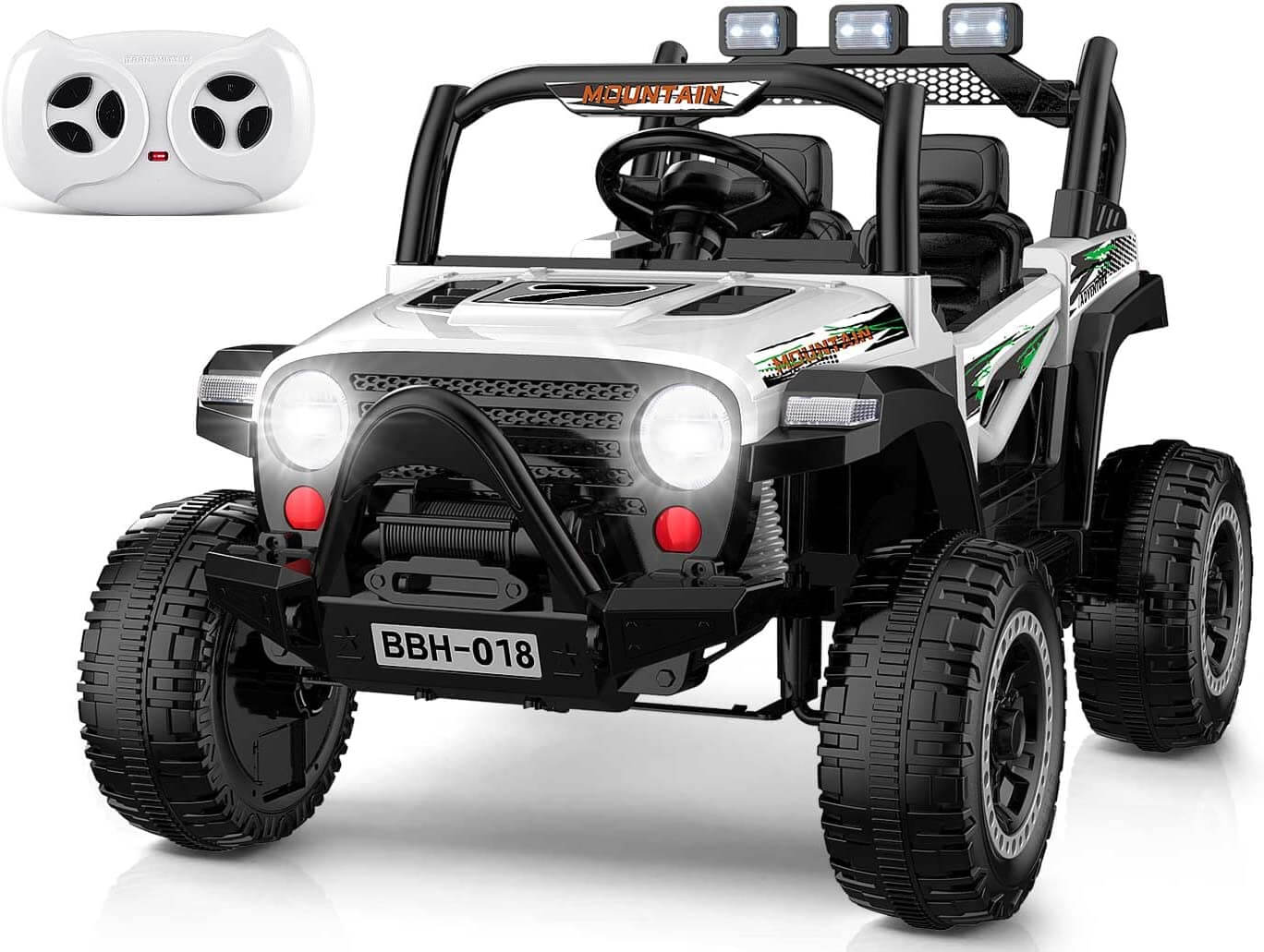 Megastar Ride on Willy's Jeep Car with Remote Control-white