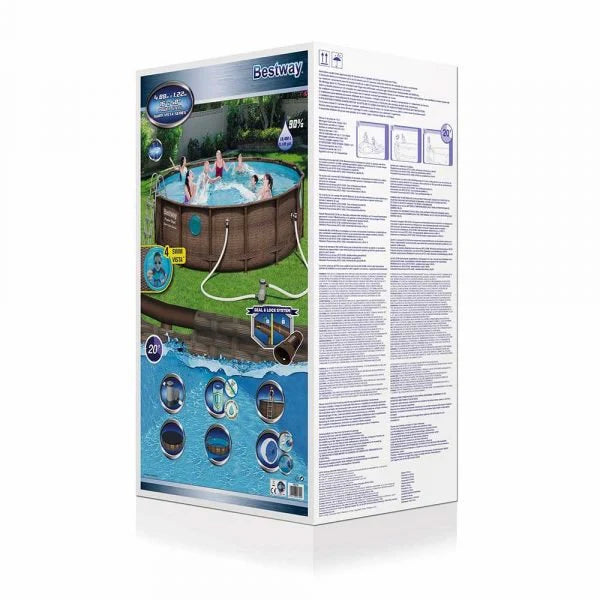 Bestway 4.88m x 1.22m Power Steel Swim Vista Series Pool Set  (16′ x 48″)