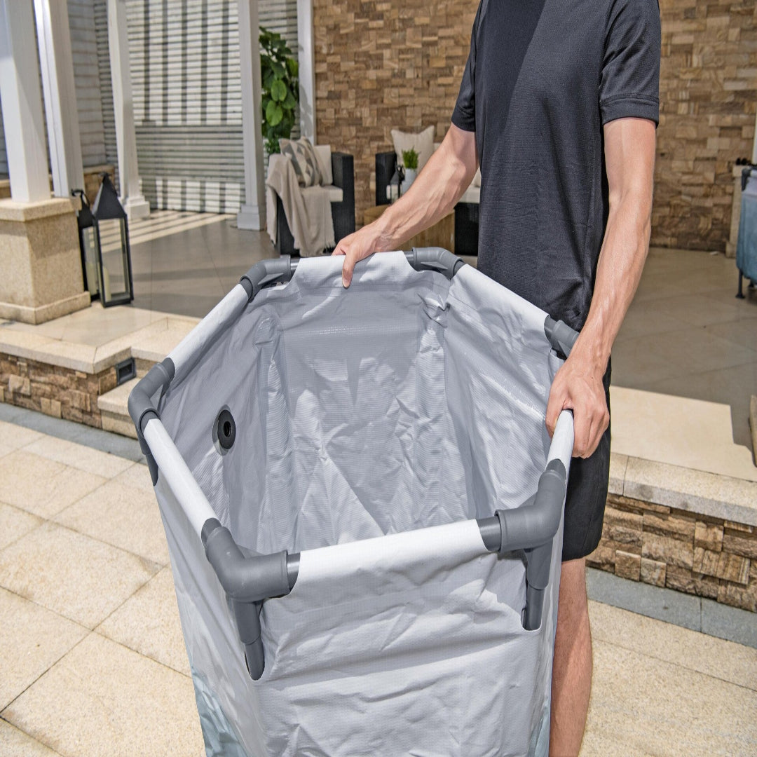 Person holding a portable pool