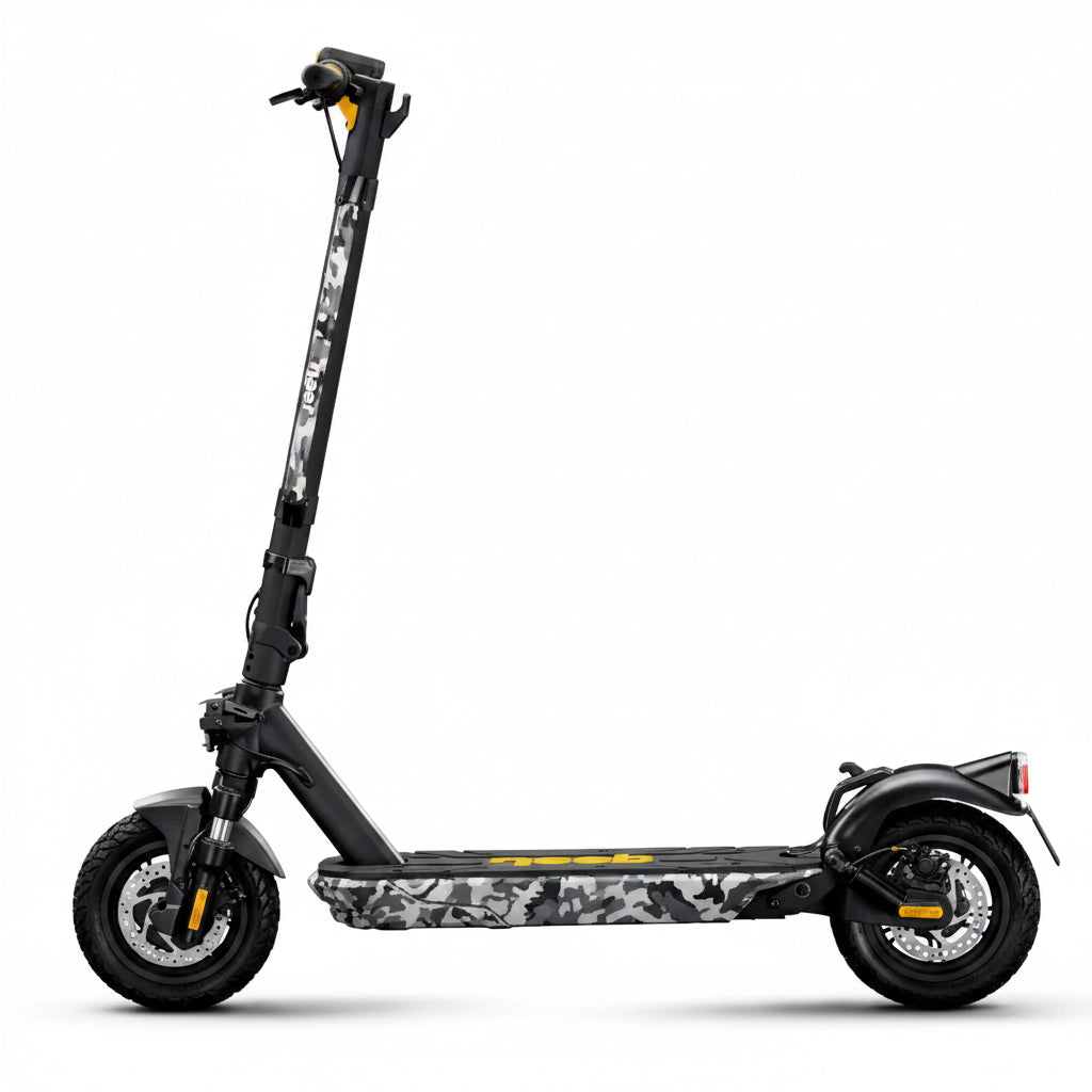 Black Jeep 2XE Urban Camou foldable electric scooter Side View