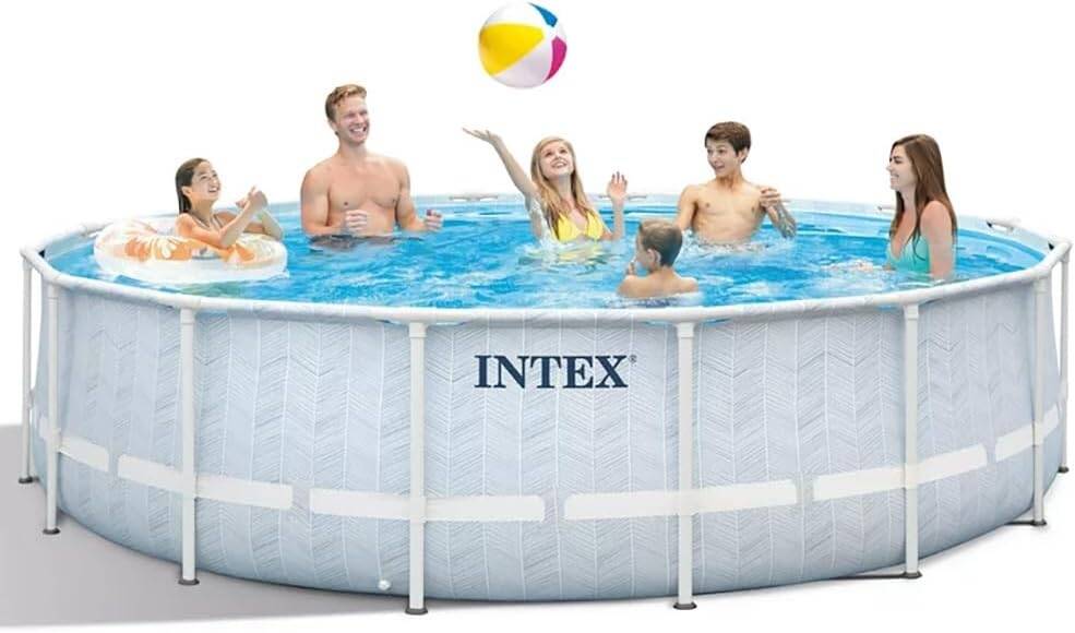 Intex 16' x 48" Prism Frame Chevron Premium Above Ground Pool Set