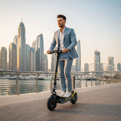 Young riding Ducati electric scooter