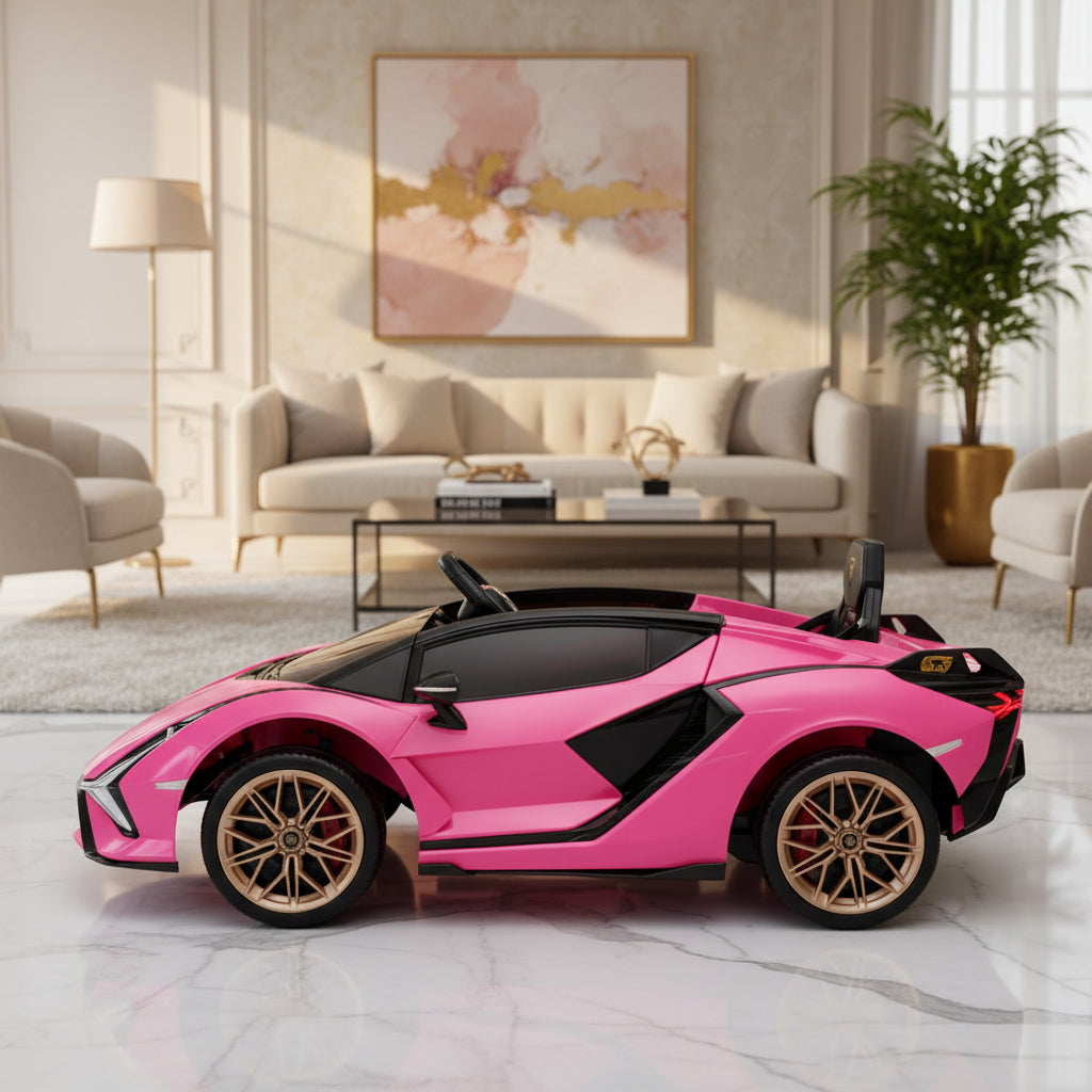 Pink Ride on Licensed Lamborghini Prime Sian Toy Car