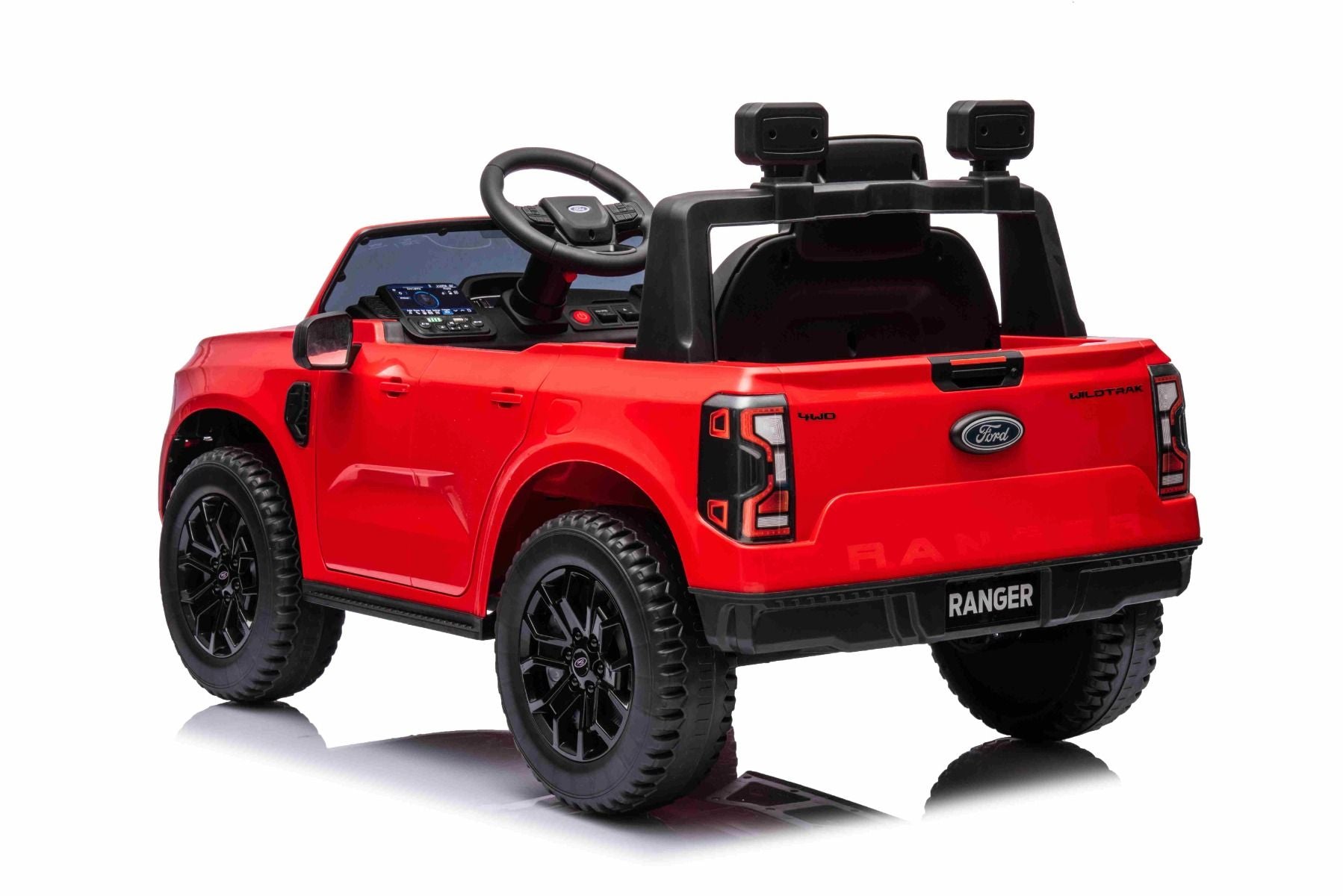 Red Ford Ranger Ride on Car for Kids with black wheels