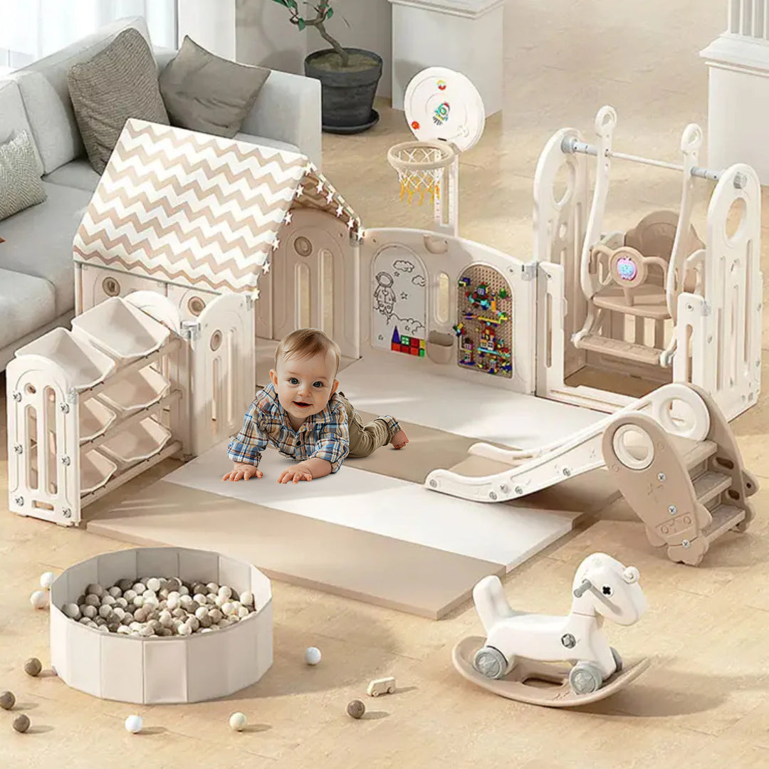 Megastar Playpen With Swing Kids Playpens Play Yard Portable Game – Rafplay