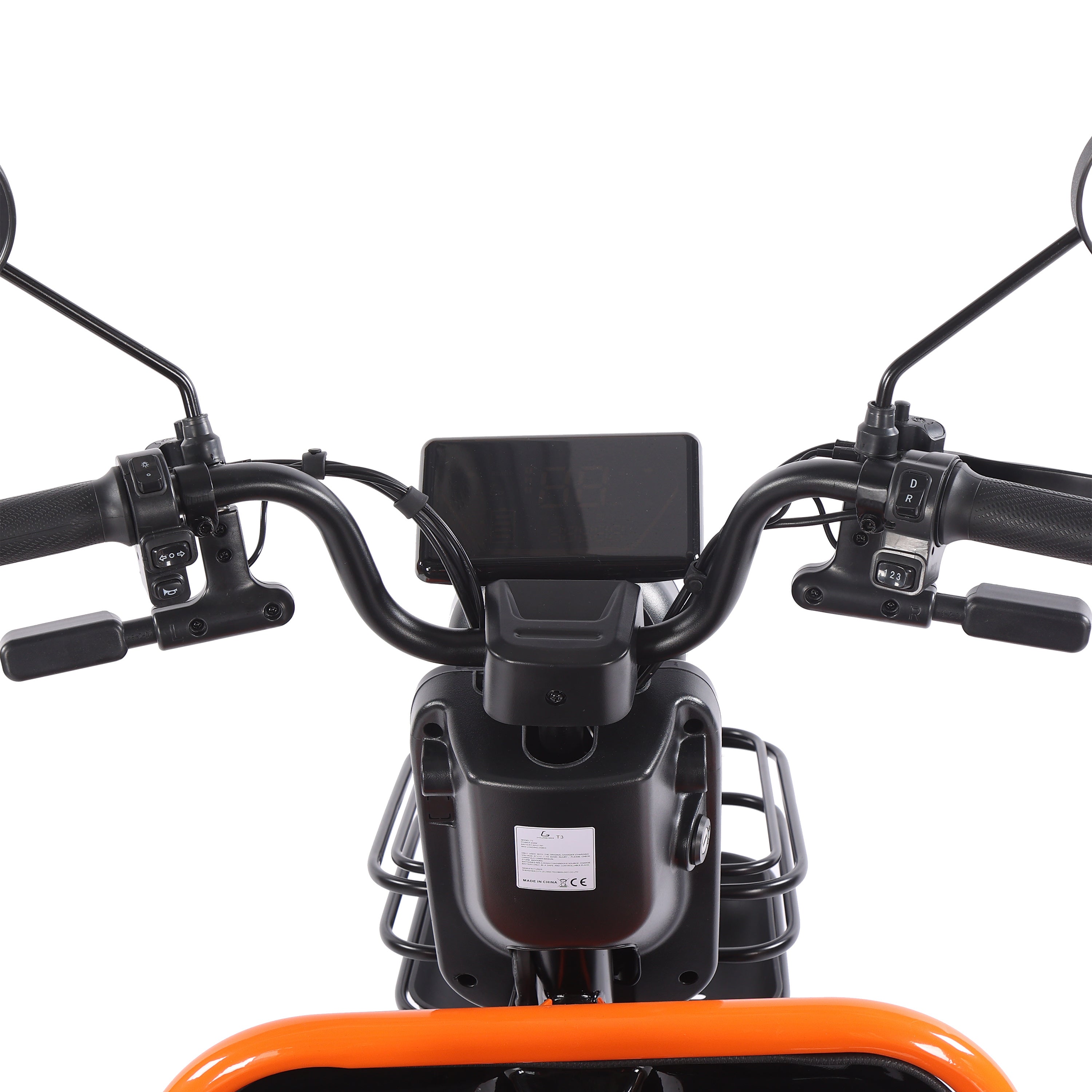 Kugoo T3 3-Wheel Electric Bike handlebar with a screen and controls