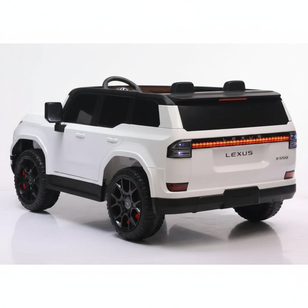 A white toy SUV ride-on car styled  12V Lexus GX550 Licensed Electric Car