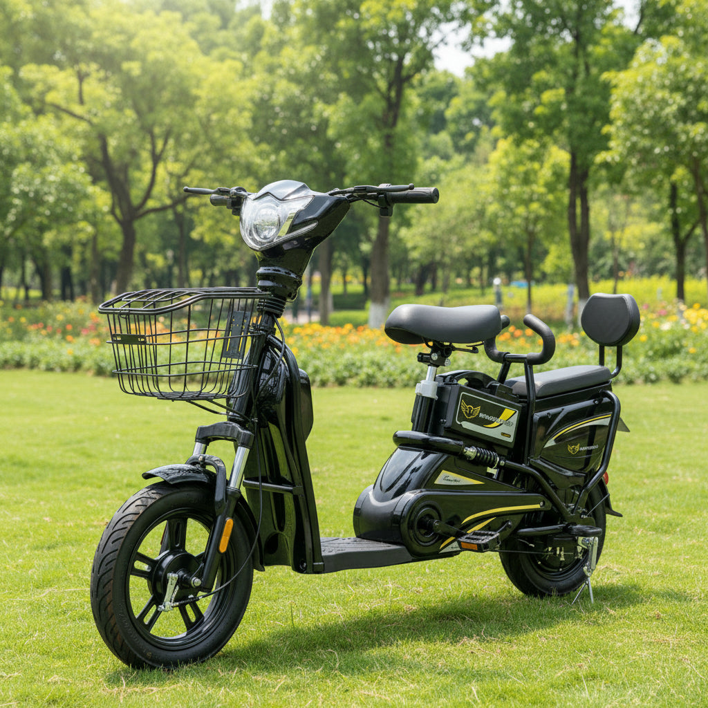 Megawheels Electric Scooter M1 Powerful Electric Delivery Bike with 48W Battery, 14" Tire Ebike with Warranty