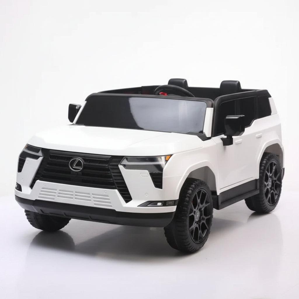 Front View of White 12V Lexus GX550 Licensed ride on Electric Car