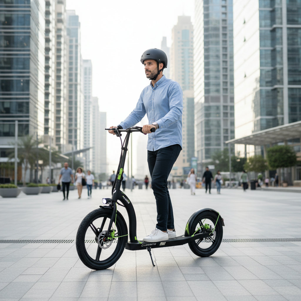 Argento Active Bike Foldable Electric Scooter UAE 25km/h, 35km Range, 350W Motor, 20 Inch Front Wheel and 16 Inch Rear Wheel for City Commuting